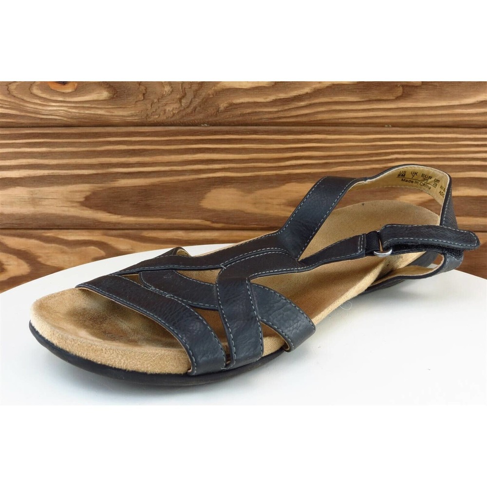Naturalizer Black Leather Slingback Sandals
